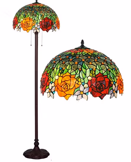 Lampe en verre teinté libellule, lampadaire Tiffany pour la décoration de la maison