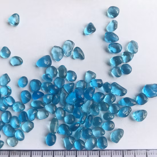 Perles de verre irrégulières colorées pour aquarium et bâtiment de piscine