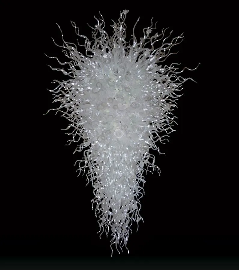 Lustre en vitrail blanc moderne, éclairage en banderole personnalisé, lampe suspendue d'art d'arbre pour couloir, hôtel, salon